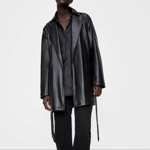 Zara faux leather long jacket
